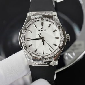 Đồng Hồ Hublot Orlinski Mặt Trắng Chế Tác Đính Kim Cương Moissanite Hong Kong 40mm (2)