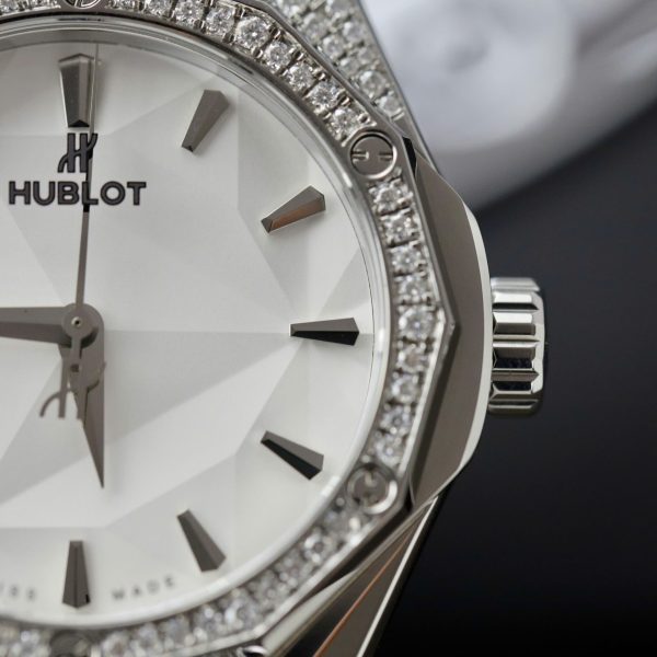 Đồng Hồ Hublot Orlinski Mặt Trắng Chế Tác Đính Kim Cương Moissanite Hong Kong 40mm (2)