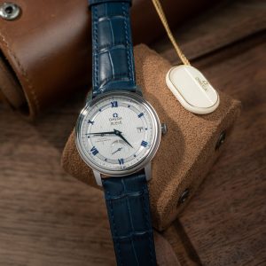 Đồng Hồ Omega De Ville Prestige Power Reserve Rep 1 1 Cao Cấp Dây Da Màu Xanh 39 (2)