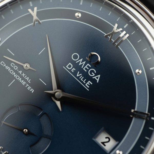 Đồng Hồ Omega De Ville Prestige Power Reserve Rep 11 Mặt Xanh Blue Dây Da 39 (2)