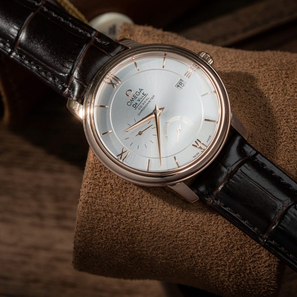 Đồng Hồ Omega De Ville Prestige Power Reserve Replica 11 Cao Cấp Dây Da Màu Nâu 39 (2)