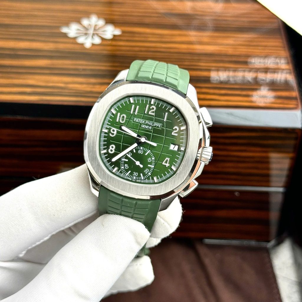 Đồng Hồ Patek Philippe Aquanaut 5968G Replica 11 Cao Cấp Màu Xanh Kaki 42 (2)