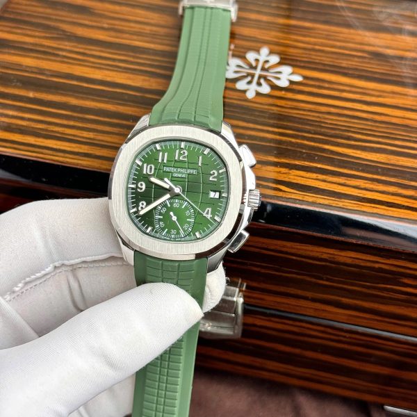 Đồng Hồ Patek Philippe Aquanaut 5968G Replica 11 Cao Cấp Màu Xanh Kaki 42 (2)