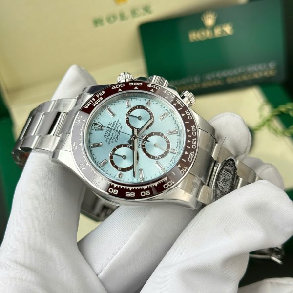 Đồng Hồ Rep 11 Rolex Cosmograph Daytona 126506 Ice Blue Cọc Số Đính Đá Nhà Máy Clean 40mm (11)