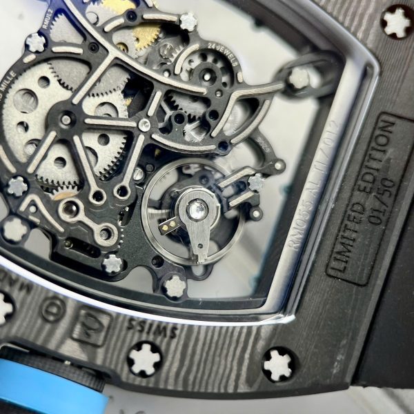 Đồng Hồ Richard Mille RM055 Replica 11 Vỏ Full Carbon Dây Cao Su 45mm (2)