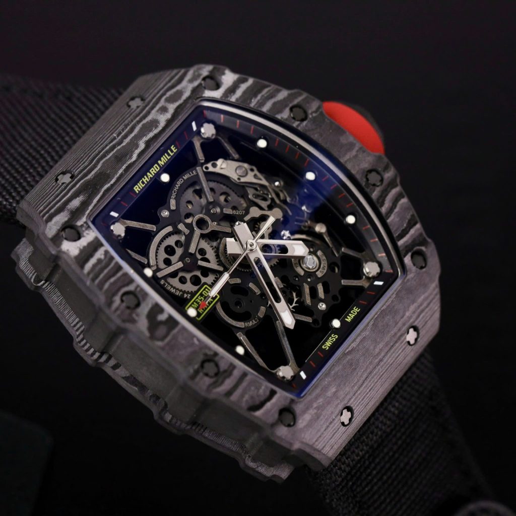 Đồng Hồ Richard Mille RM35-01 Replica 11 Cao Cấp Vỏ Carbon Dây Vải Nato 45mm (2)