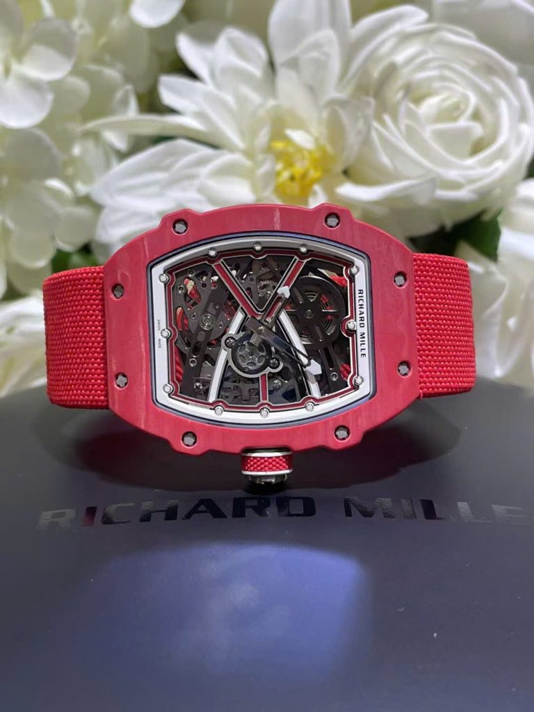 Đồng Hồ Richard Mille RM67-02 Chế Tác Vỏ Carbon Màu Đỏ Siêu Nhẹ Trọng Lượng 37 Grams 38.7×47 (2)