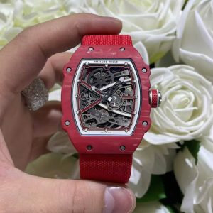 Đồng Hồ Richard Mille RM67-02 Chế Tác Vỏ Carbon Màu Đỏ Siêu Nhẹ Trọng Lượng 37 Grams 38.7×47 (2)