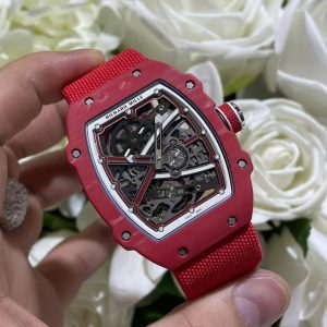 Đồng Hồ Richard Mille RM67-02 Chế Tác Vỏ Carbon Màu Đỏ Siêu Nhẹ Trọng Lượng 37 Grams 38.7×47 (2)