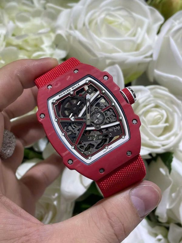 Đồng Hồ Richard Mille RM67-02 Chế Tác Vỏ Carbon Màu Đỏ Siêu Nhẹ Trọng Lượng 37 Grams 38.7×47 (2)