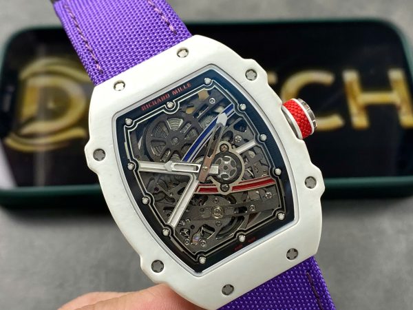 Đồng Hồ Richard Mille RM67-02 Chế Tác Vỏ Carbon Trắng Siêu Nhẹ 37 Grams 38.7×47 (11)