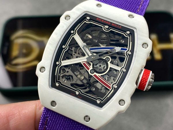 Đồng Hồ Richard Mille RM67-02 Chế Tác Vỏ Carbon Trắng Siêu Nhẹ 37 Grams 38.7×47 (11)