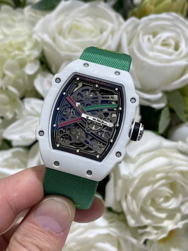 Đồng Hồ Richard Mille RM67-02 Vỏ Carbon Màu Trắng Tinh Chỉnh Siêu Nhẹ Trọng Lượng 37 Grams 38.7×47 (2)