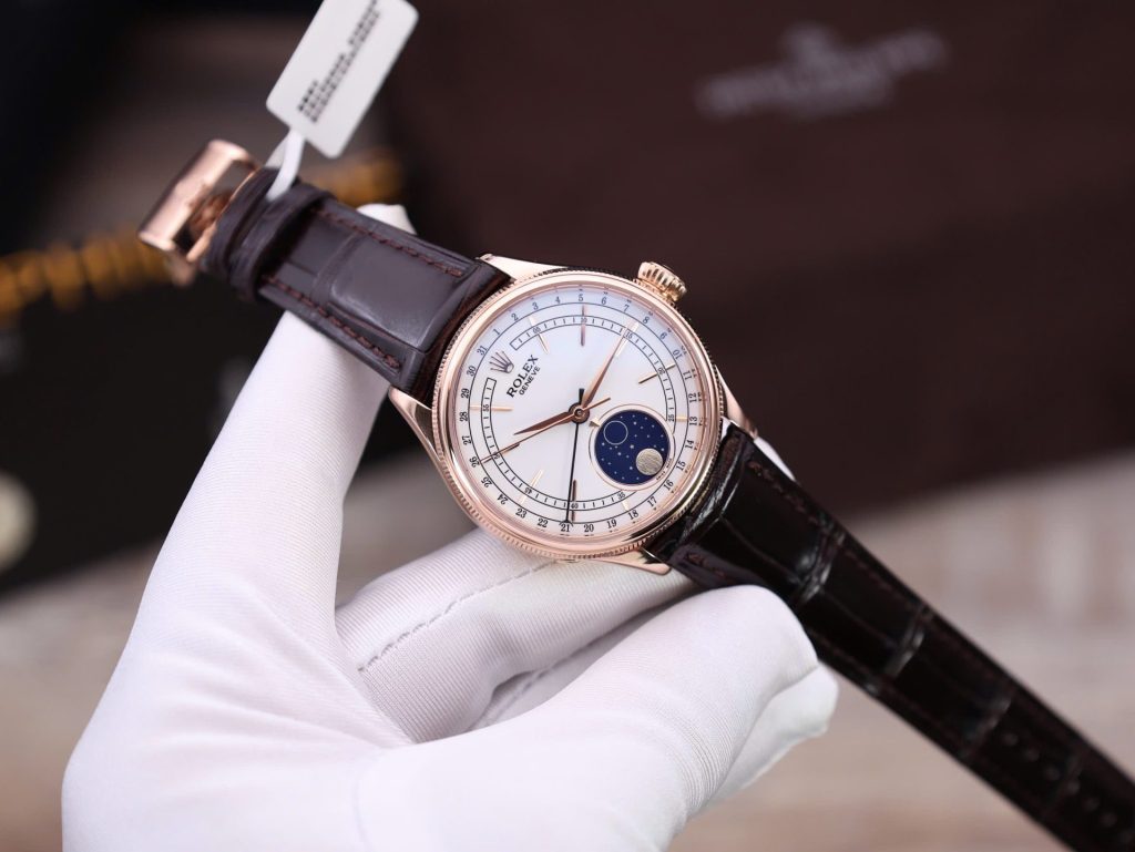 Đồng Hồ Rolex Cellini Moonphase Replica 11 Bọc Vàng Thật Nhà Máy KZ 39mm (2)