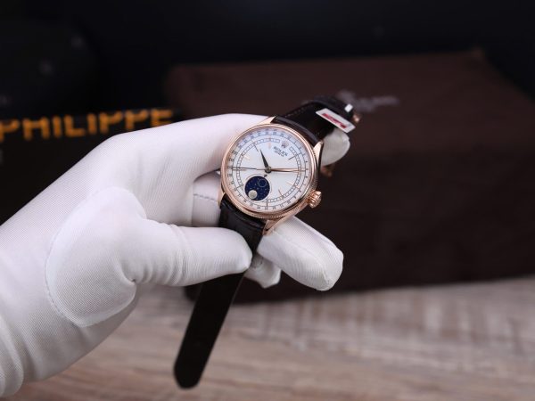 Đồng Hồ Rolex Cellini Moonphase Replica 11 Bọc Vàng Thật Nhà Máy KZ 39mm (2)