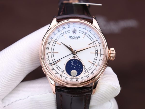 Đồng Hồ Rolex Cellini Moonphase Replica 11 Bọc Vàng Thật Nhà Máy KZ 39mm (2)