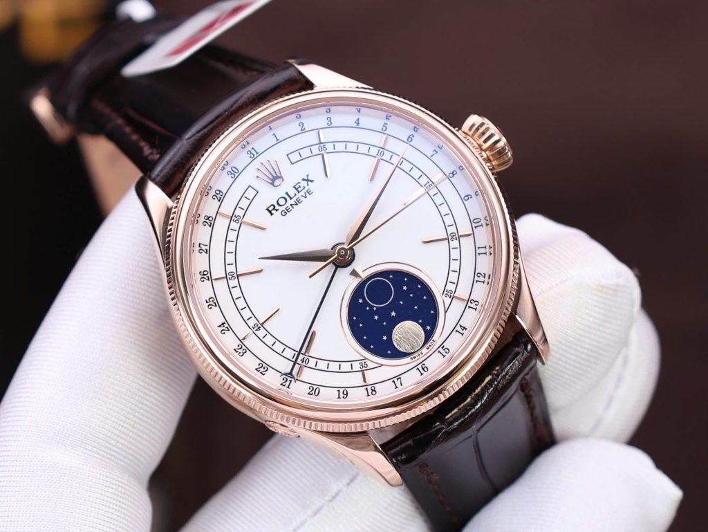 Đồng Hồ Rolex Cellini Moonphase Replica 11 Bọc Vàng Thật Nhà Máy KZ 39mm (2)