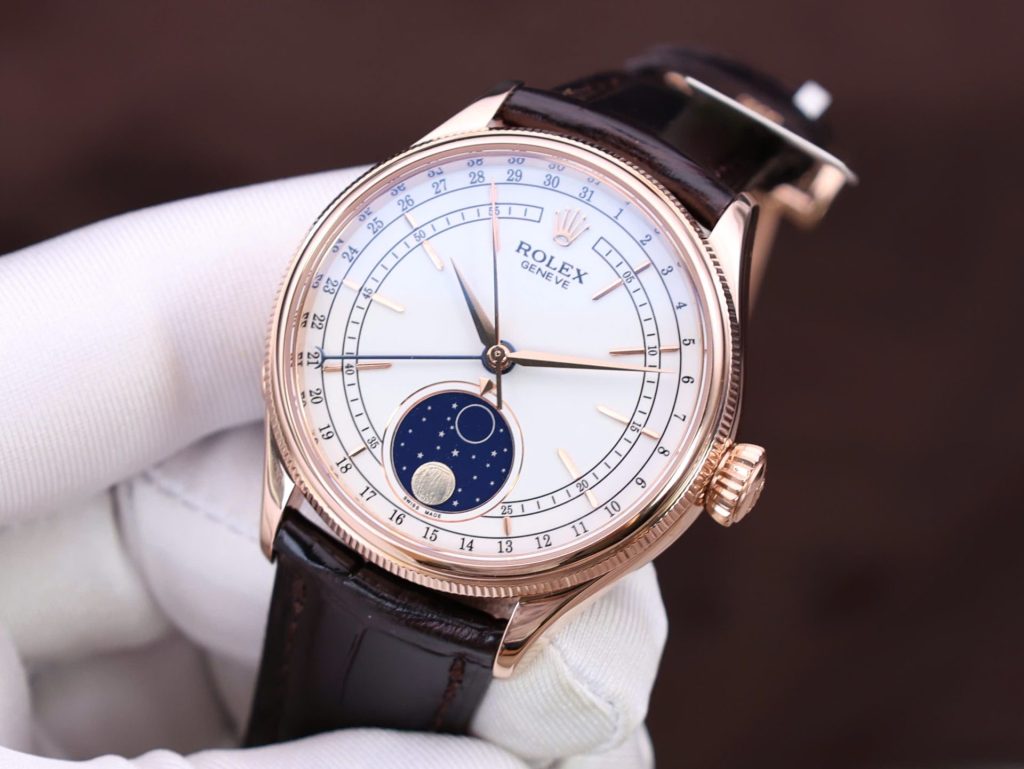 Đồng Hồ Rolex Cellini Moonphase Replica 11 Bọc Vàng Thật Nhà Máy KZ 39mm (2)