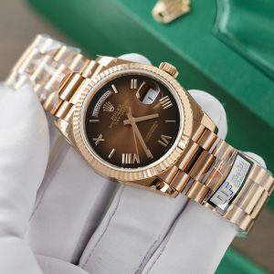 Đồng Hồ Rolex Day-Date 128235 Replica 11 Mặt Chocolate Trọng Lượng 158gram QF Factory 36mm (2)