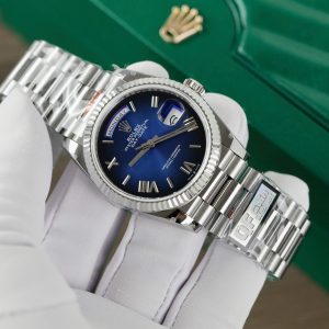 Đồng Hồ Rolex Day-Date 128236 Rep 11 Cao Cấp Mặt Xanh Blue Trọng Lượng 158gram QF Factory 36mm (2)