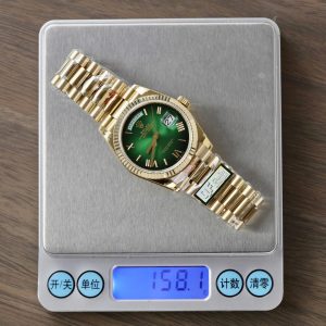 Đồng Hồ Rolex Day-Date 128238 Rep 11 Màu Xanh Lá Ombre Trọng Lượng 158gram Nhà Máy QF 36mm (2)