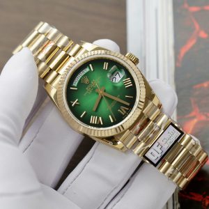 Đồng Hồ Rolex Day-Date 128238 Rep 11 Màu Xanh Lá Ombre Trọng Lượng 158gram Nhà Máy QF 36mm (2)