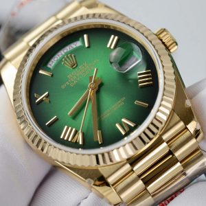 Đồng Hồ Rolex Day-Date 128238 Rep 11 Màu Xanh Lá Ombre Trọng Lượng 158gram Nhà Máy QF 36mm (2)