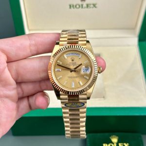 Đồng Hồ Rolex Day-Date 228238 Replica 11 Mặt Vàng Máy Caliber 3255 Thuỵ Sỹ Nhà Máy AR 40mm (2)