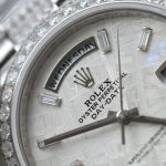 Đồng Hồ Rolex Day-Date Replica 11 Mặt Thiên Thạch Cọc Số + Dây Đính Kim Cương Moissanite 40mm (12)