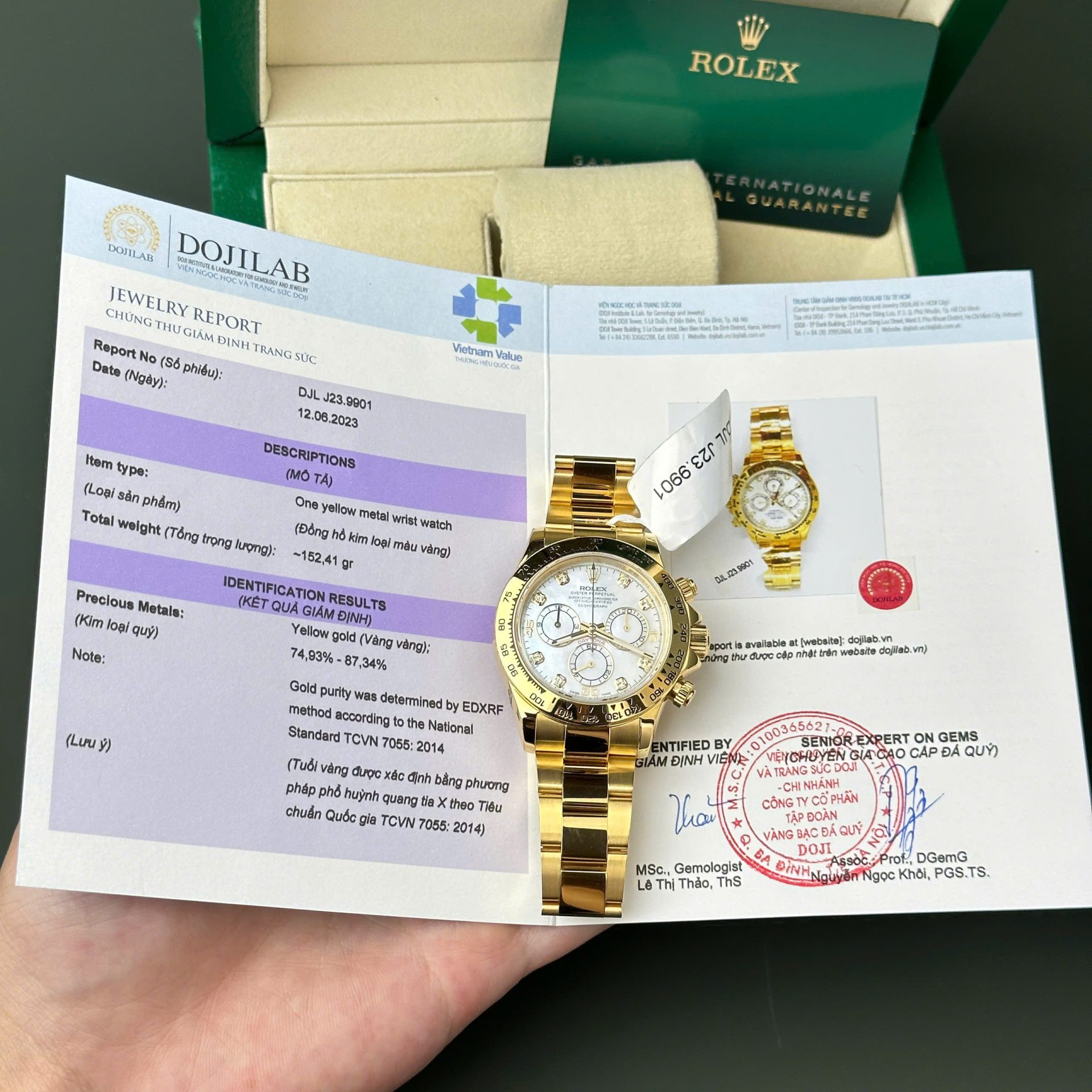 Đồng Hồ Rolex Daytona 116508 Chế Tác Bọc Vàng Thật Mặt Khảm Xà Cừ 40mm (2)