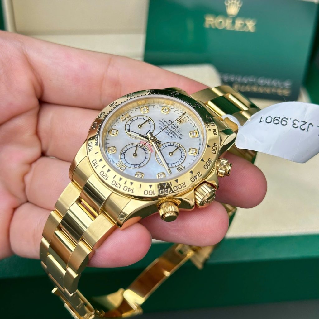 Đồng Hồ Rolex Daytona 116508 Chế Tác Bọc Vàng Thật Mặt Khảm Xà Cừ 40mm (2)