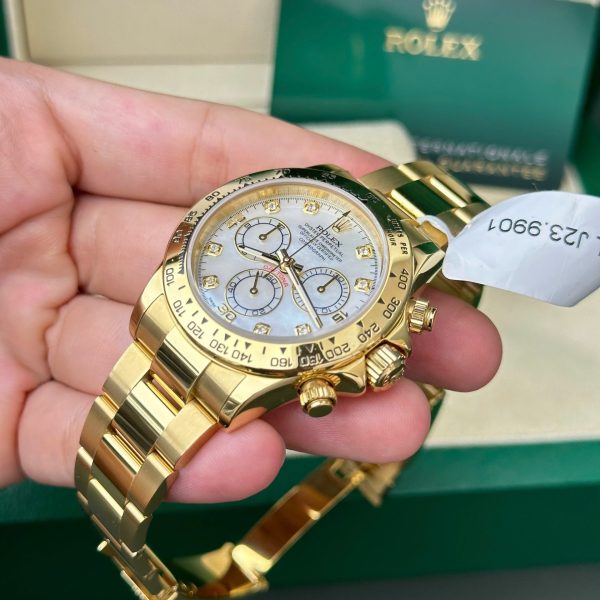 Đồng Hồ Rolex Daytona 116508 Chế Tác Bọc Vàng Thật Mặt Khảm Xà Cừ 40mm (2)