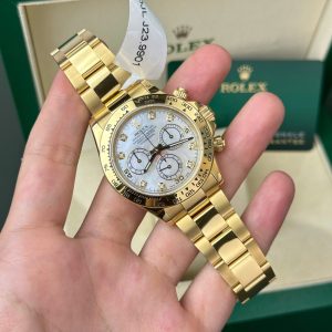 Đồng Hồ Rolex Daytona 116508 Chế Tác Bọc Vàng Thật Mặt Khảm Xà Cừ 40mm (2)