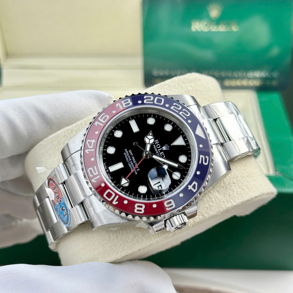 Đồng Hồ Rolex Pepsi GMT-Master II 126710blro Replica 11 Dây Oyster Nhà Máy Clean V3 40mm (2)