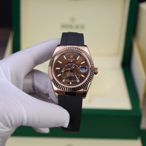 Đồng Hồ Rolex Sky-Dweller M336235 Chế Tác Bọc Vàng Thật Mặt Chocolate 42mm (2)