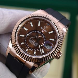 Đồng Hồ Rolex Sky-Dweller M336235 Chế Tác Bọc Vàng Thật Mặt Chocolate 42mm (2)