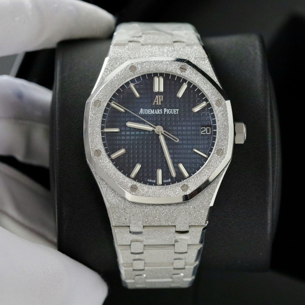 Đồng Hồ Audemars Piguet Royal Oak 15500ST Frosted Gold Replica 11 Mặt Xanh 41mm (2)