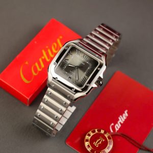 Đồng Hồ Cartier Santos Replica 11 Cao Cấp Mặt Xám Nhà Máy AF 39 (2)