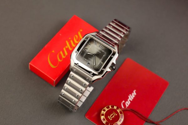 Đồng Hồ Cartier Santos Replica 11 Cao Cấp Mặt Xám Nhà Máy AF 39 (2)