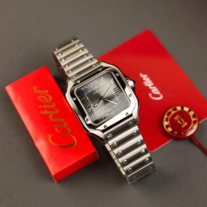 Đồng Hồ Cartier Santos Replica 11 Cao Cấp Mặt Xám Nhà Máy AF 39 (2)