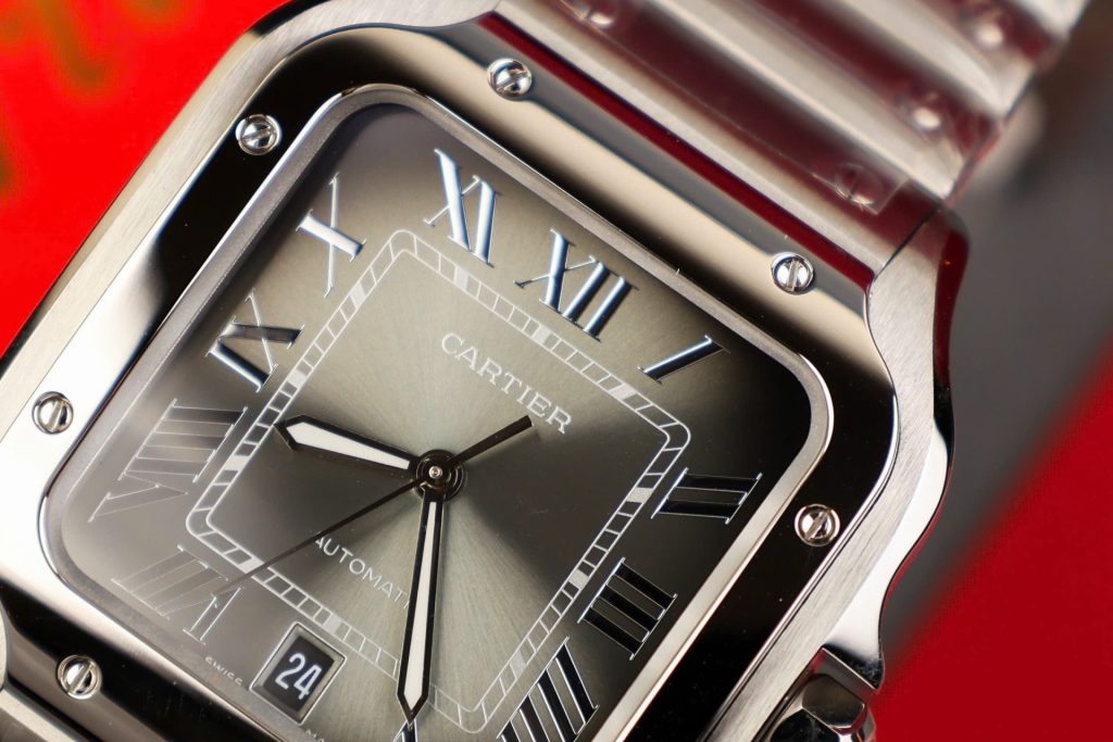 Đồng Hồ Cartier Santos Replica 11 Cao Cấp Mặt Xám Nhà Máy AF 39 (2)