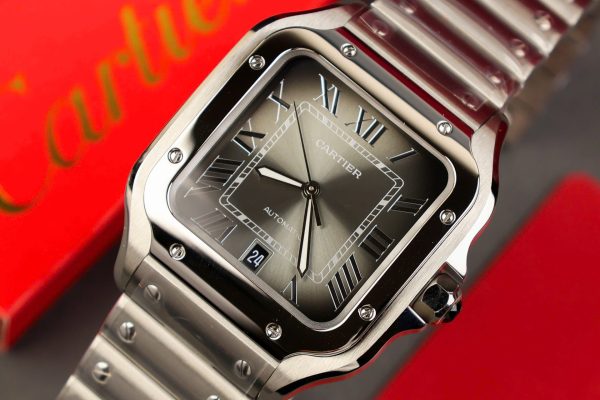 Đồng Hồ Cartier Santos Replica 11 Cao Cấp Mặt Xám Nhà Máy AF 39 (2)