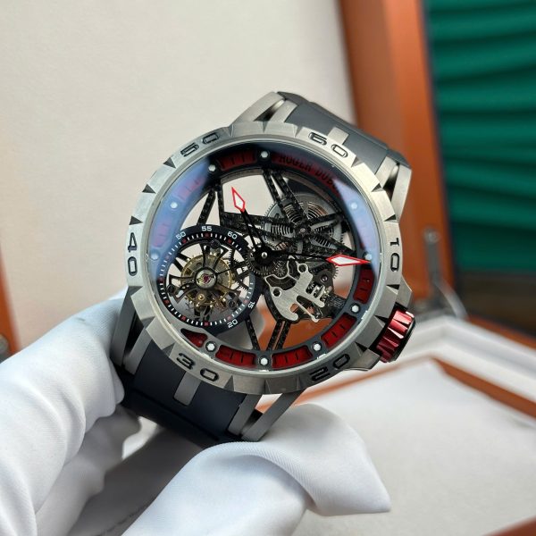 Đồng Hồ Chế Tác Roger Dubuis Excalibur Spider Titanium RDDBEX0545 Màu Đỏ Nhà Máy BBR 45mm (2)