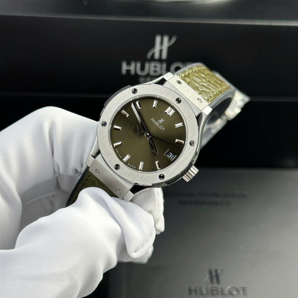 Đồng Hồ Hublot Classic Fusion Replica 11 Nữ Màu Xanh Lá Cây Nhà Máy HB 33mm (2)