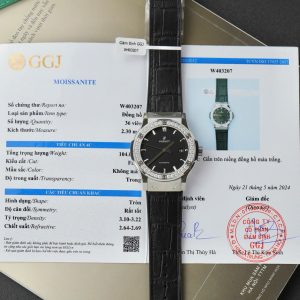 Đồng Hồ Hublot Classic Fusion Titanium Replica 11 Mặt Đen Viền Đính Kim Cương Moissanite 42mm (2)