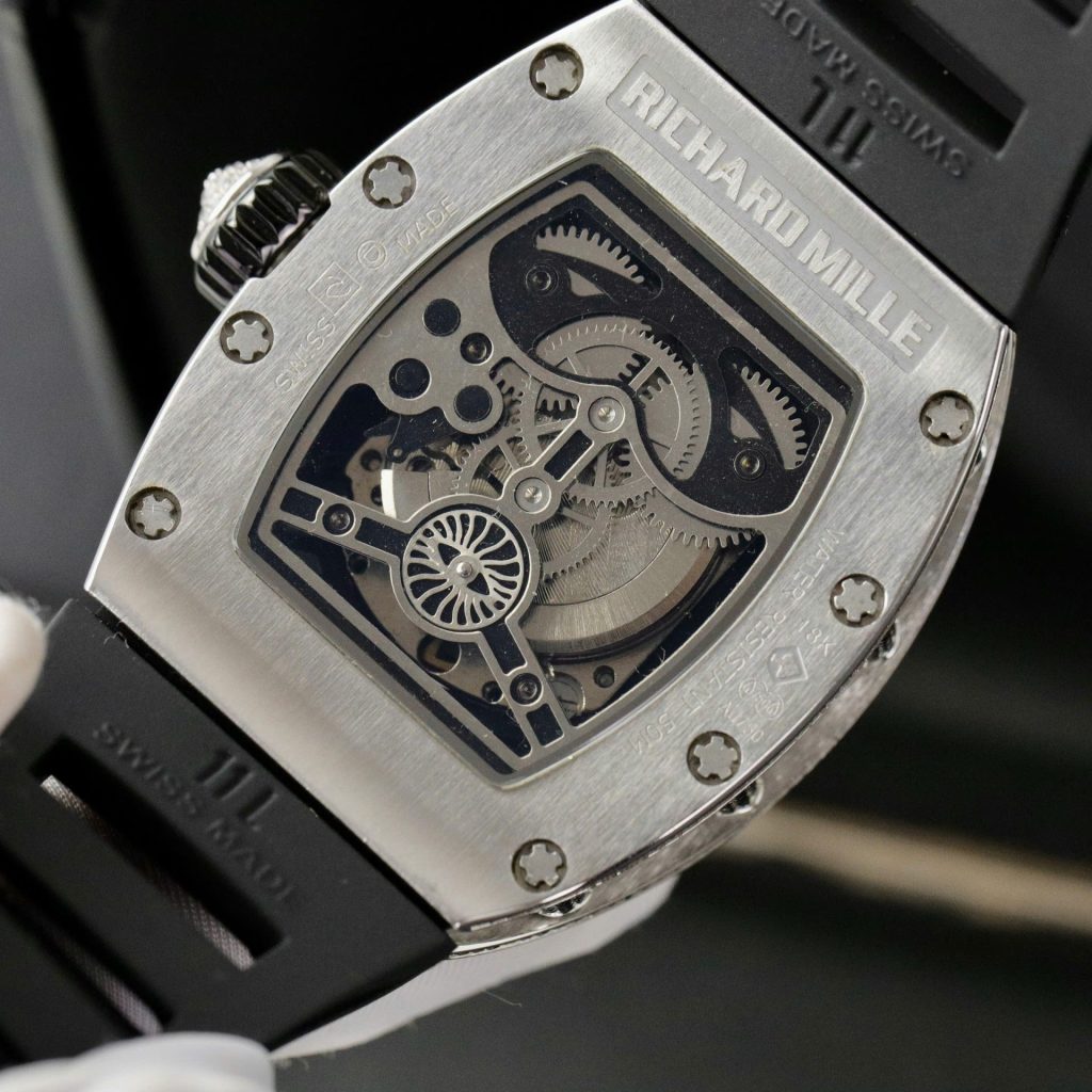 Đồng Hồ Richard Mille Cá Coi Replica 11 Dây Cao Su Đen 42mm (1)