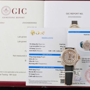 Đồng Hồ Rolex Chế Tác Yacht-Master Bọc Vàng Thật + Đính Kim Cương Moissanite Hong Kong 40mm (2)