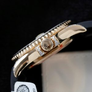 Đồng Hồ Rolex Chế Tác Yacht-Master Bọc Vàng Thật + Đính Kim Cương Moissanite Hong Kong 40mm (2)