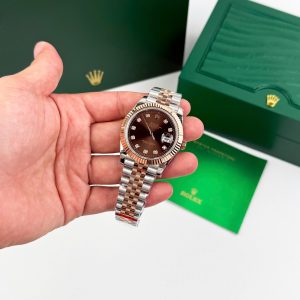 Đồng Hồ Rolex DateJust 126331 Replica 11 Mặt Chocolate Cọc Số Đính Đá 41mm (2)