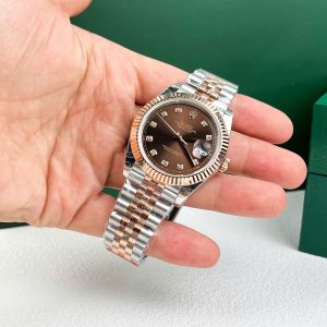 Đồng Hồ Rolex DateJust 126331 Replica 11 Mặt Chocolate Cọc Số Đính Đá 41mm (2)